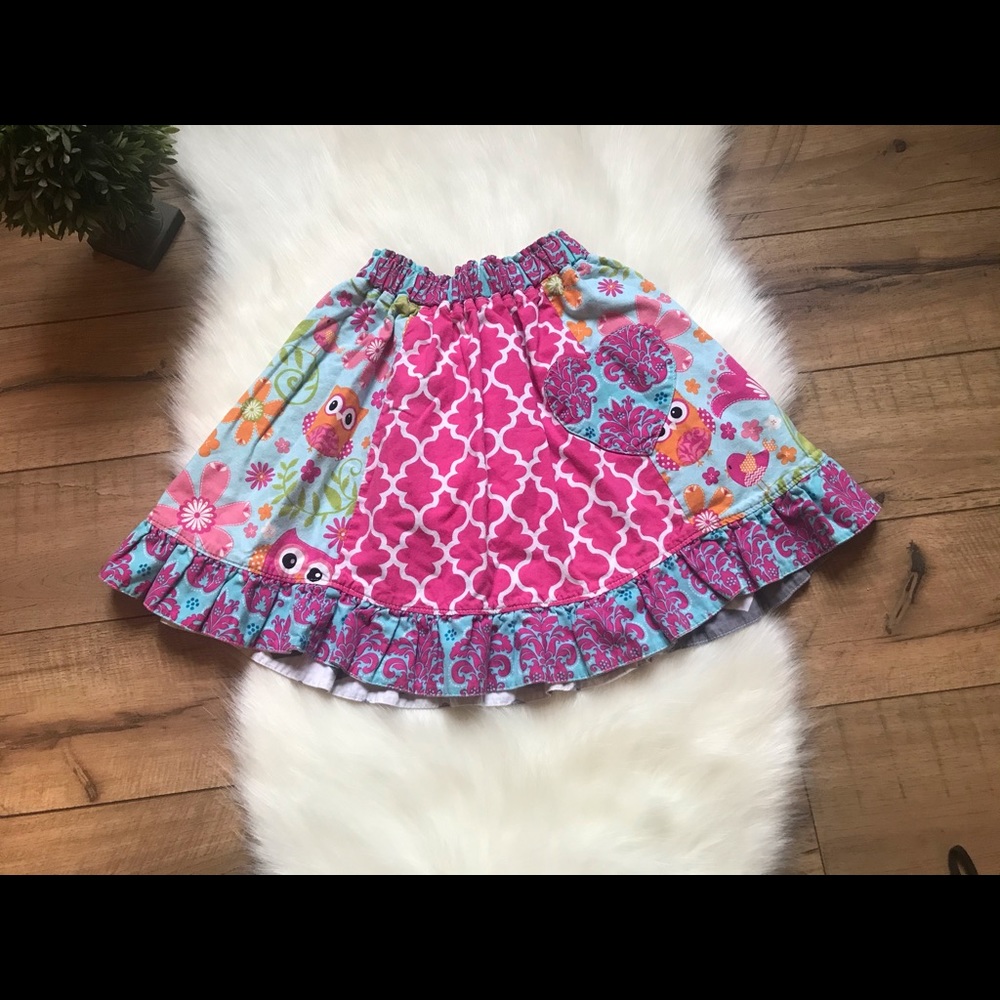 Girls skirt reversible multicolored boutique